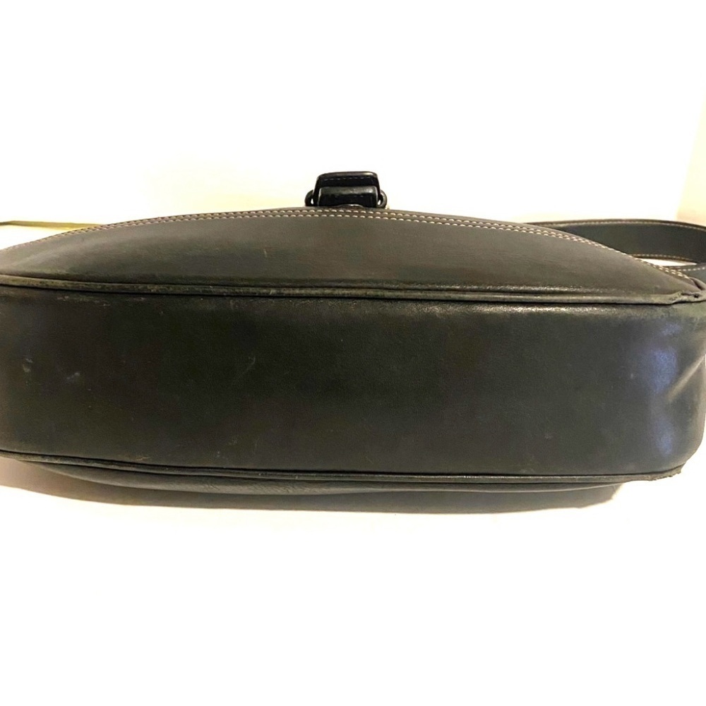 Coach vintage navy blue leather shoulder handbag - Picture 5 of 10